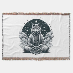 Aware Wolf Throw Blanket