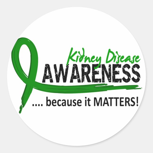 Awareness 2 Kidney Disease Classic Round Sticker (Front)