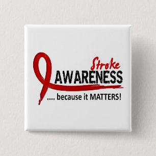 Awareness 2 Stroke 15 Cm Square Badge