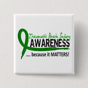 Awareness 2 Traumatic Brain Injury TBI 15 Cm Square Badge