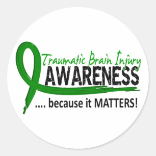 Awareness 2 Traumatic Brain Injury TBI Classic Round Sticker