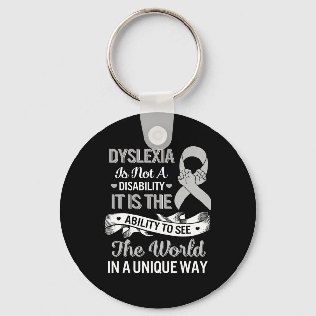 Awareness Ability See World Unique Not Disability  Key Ring (Front)