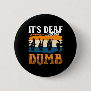 Awareness And Asl Hand Gesture Deaf Pride 1  6 Cm Round Badge