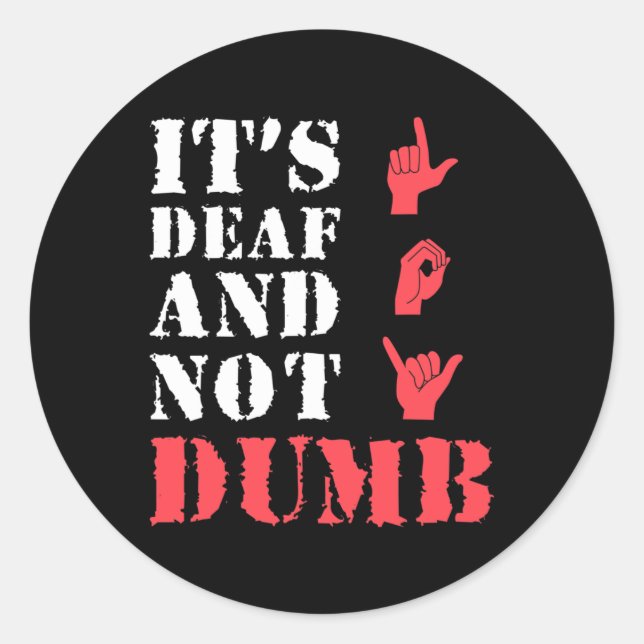 Awareness And Asl Hand Gesture Deaf Pride  Classic Round Sticker (Front)