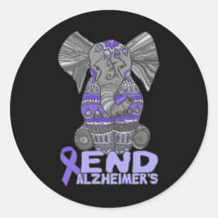 Awareness And Gifts Purple Elephant Classic Round Sticker