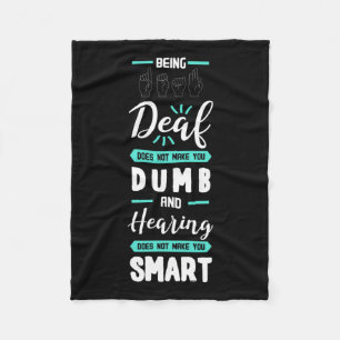 Awareness Asl American Sign Language Hearing Loss  Fleece Blanket