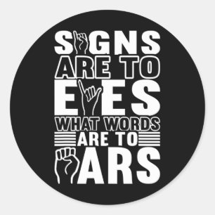 Awareness Asl Sign Language American Sign Language Classic Round Sticker