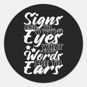 Awareness Asl Sign Language American Sign Language Classic Round Sticker