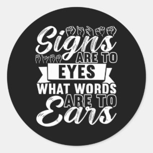Awareness Asl Sign Language American Sign Language Classic Round Sticker