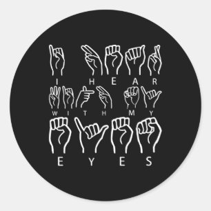 Awareness Asl Sign Language American Sign Language Classic Round Sticker