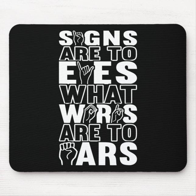 Awareness Asl Sign Language American Sign Language Mouse Pad (Front)