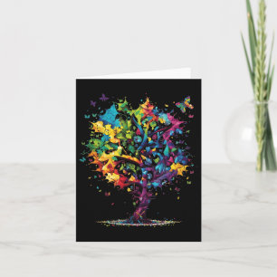 Awareness Autism Puzzle Pieces Colourful Tree Neur Card