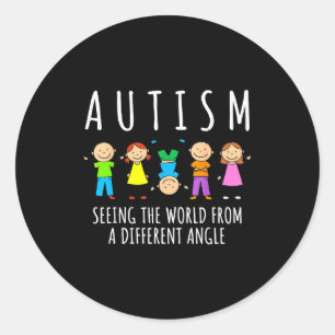 Awareness autism seeing the world from a different classic round sticker