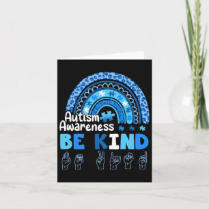 Awareness Be Kind Asl Hand Sign Language Card