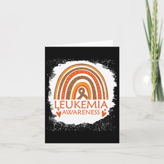 Awareness Bleached Rainbow Orange Ribbon Men  Card (Front)