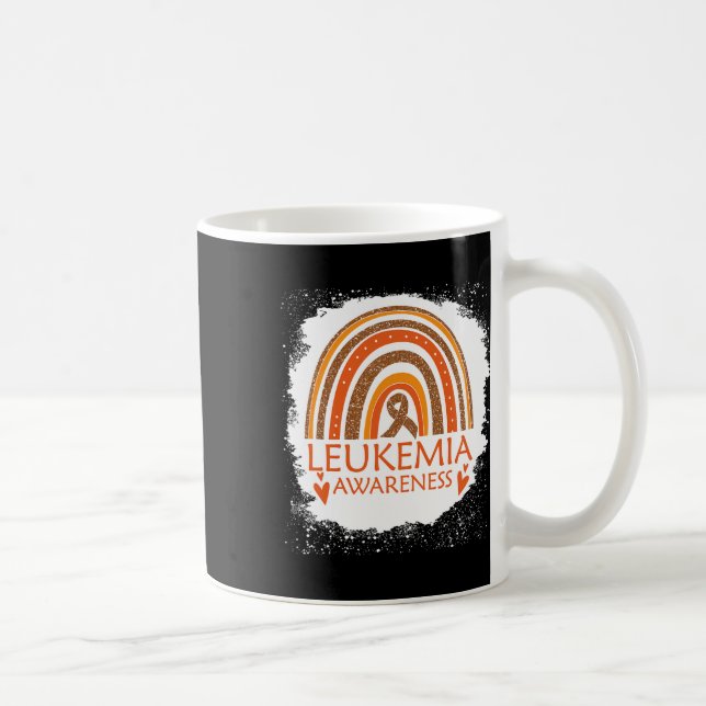 Awareness Bleached Rainbow Orange Ribbon Men  Coffee Mug (Right)