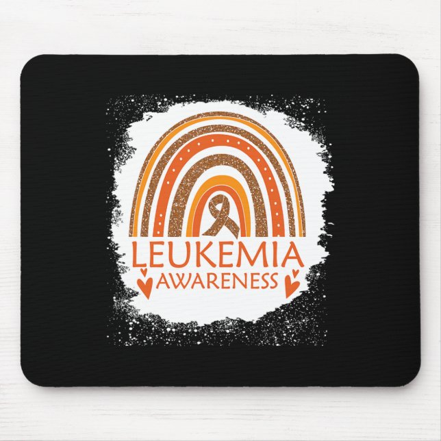 Awareness Bleached Rainbow Orange Ribbon Men  Mouse Pad (Front)