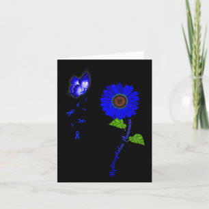 Awareness Blue Butterfly Sunflower Ribbon  Card