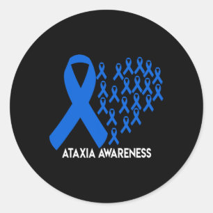 Awareness Blue Ribbon Gift Classic Round Sticker
