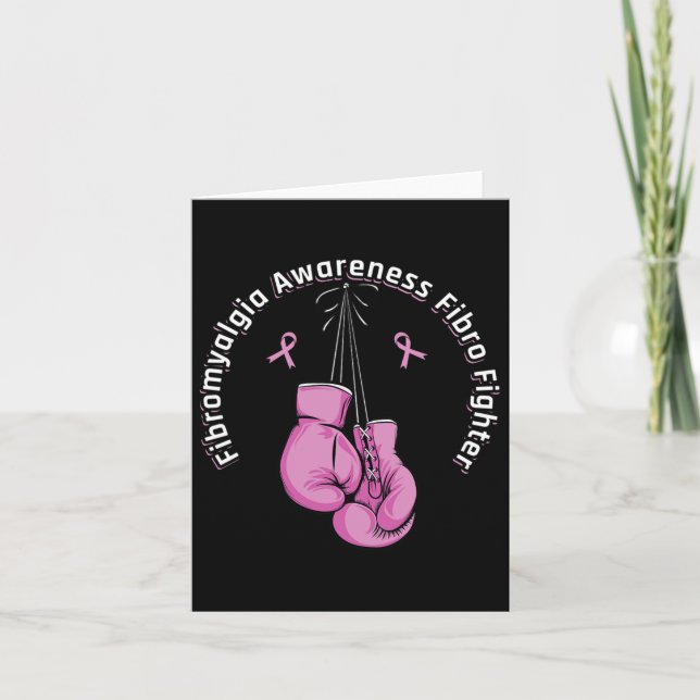 Awareness Boxing Gloves Fibro fighter  Card (Front)
