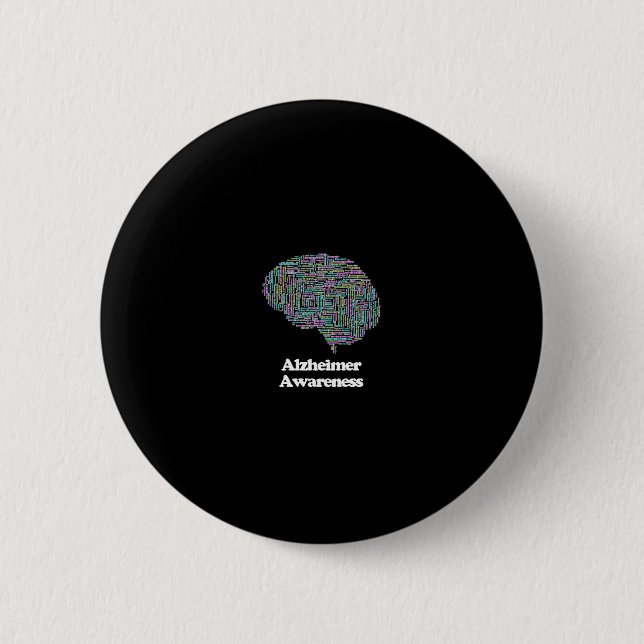 Awareness Brain Dementia Word Cloud  6 Cm Round Badge (Front)