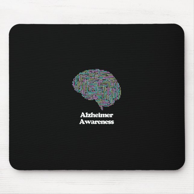 Awareness Brain Dementia Word Cloud  Mouse Pad (Front)