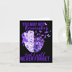 Awareness Brain Purple Ribbon You May Not Remember Card