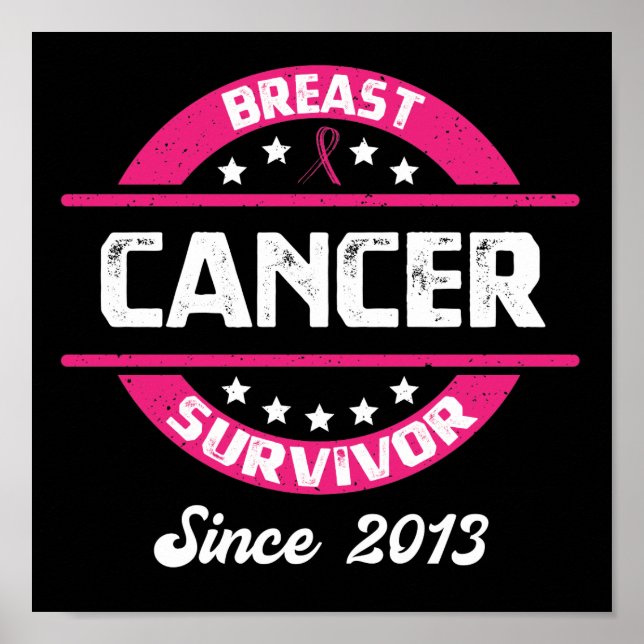 Awareness Breast Cancer Survivor Since 2013 Poster (Front)