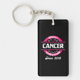 Awareness Breast Cancer Survivor Since 2018 Key Ring