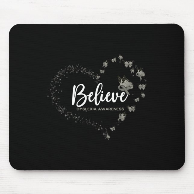Awareness Butterfly Believe  Mouse Pad (Front)
