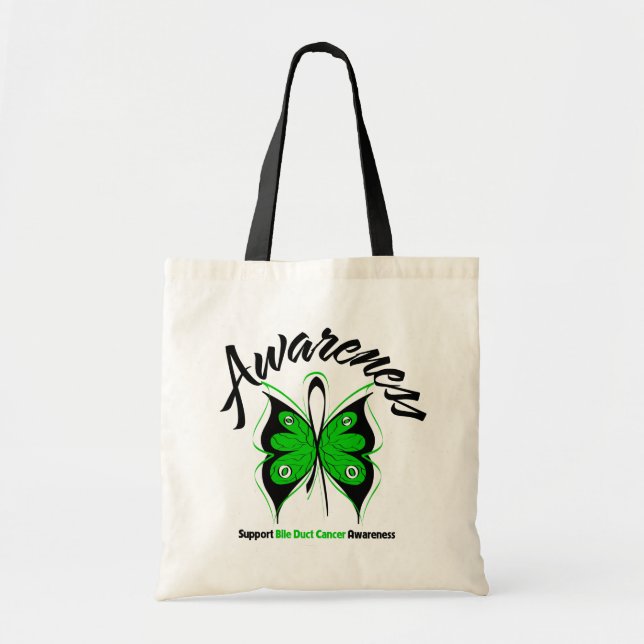 AWARENESS Butterfly Bile Duct Cancer Tote Bag (Front)