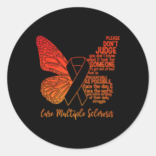 Awareness Butterfly Multiple Sclerosis Awareness Classic Round Sticker