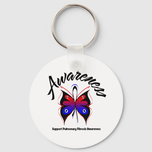 AWARENESS Butterfly Pulmonary Fibrosis Key Ring (Front)