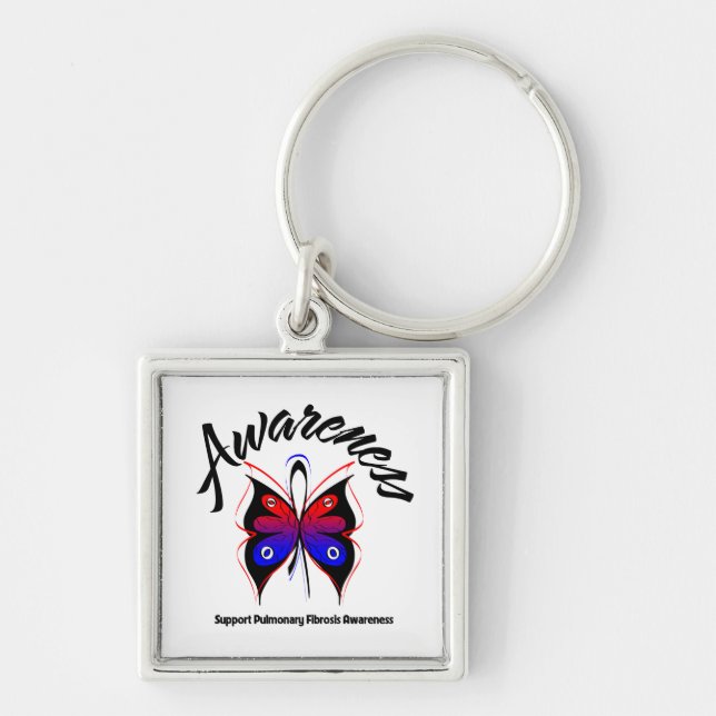 AWARENESS Butterfly Pulmonary Fibrosis Key Ring (Front)