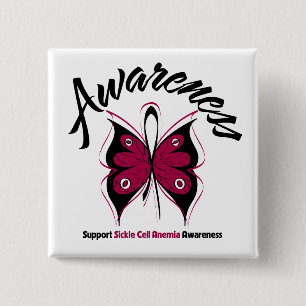 AWARENESS Butterfly Sickle Cell Anaemia 15 Cm Square Badge