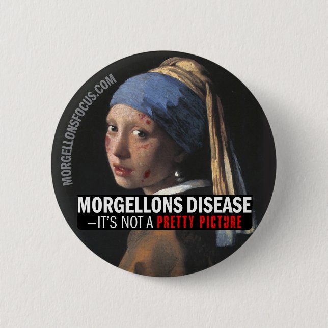 Awareness Button – Girl with earring (Front)