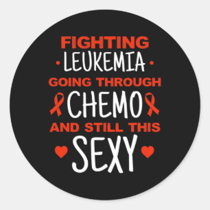 Awareness Cancer Warrior Fighting Leukaemia Surviv Classic Round Sticker