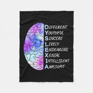 Awareness Colourful Art Brain Teacher Therapist Fleece Blanket