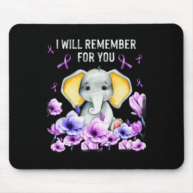 Awareness Cute Elephant I Will Remember For You 1  Mouse Pad (Front)