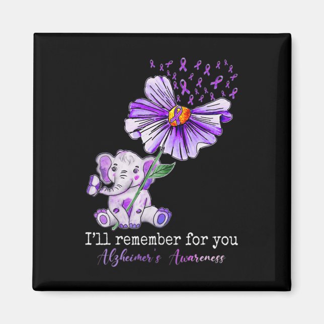 Awareness Cute Elephant I Will Remember For You 2  Magnet (Front)
