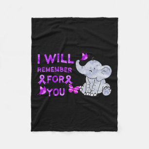 Awareness Cute Elephant I Will Remember For You 3 Fleece Blanket