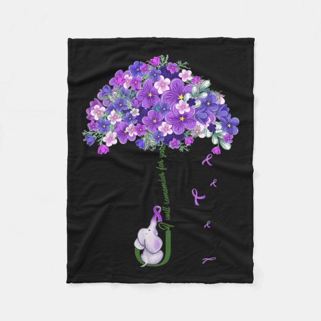 Awareness Cute Elephant I Will Remember For You  Fleece Blanket (Front)