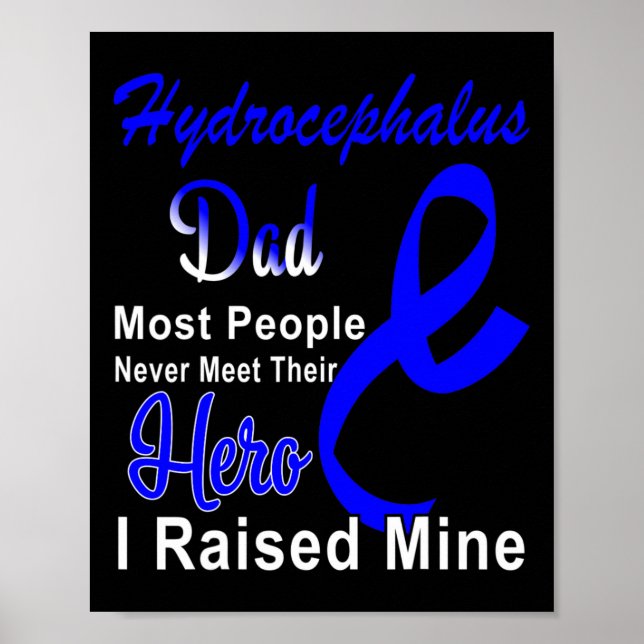 Awareness Dad Blue Ribbon Father Support  Poster (Front)