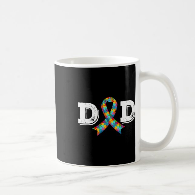 Awareness Dad Father Acceptance Diffirent Ribbon K Coffee Mug (Right)