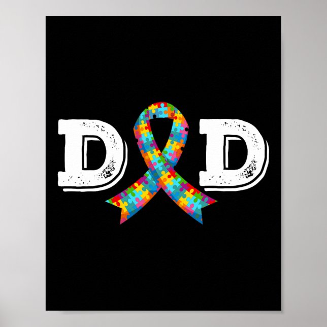 Awareness Dad Father Acceptance Diffirent Ribbon K Poster (Front)