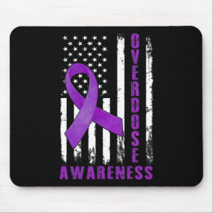 Awareness Day Usa American Flag Overdose Awareness Mouse Pad