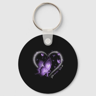 Awareness Day Warrior Survivor Butterfly Heart Key Ring