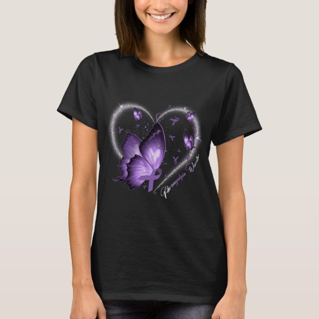 Awareness Day Warrior Survivor Butterfly Heart  T-Shirt (Front)