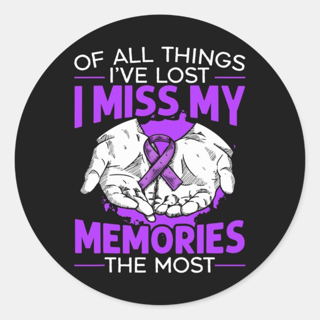 Awareness Dementia Support  Classic Round Sticker (Front)