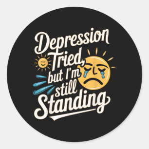 Awareness Depression Anxiety Mental Health Classic Round Sticker